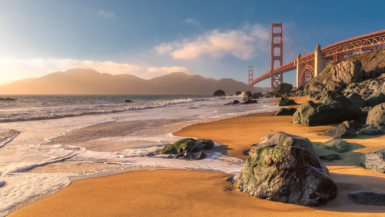 Golden Gate Bridge at sunset