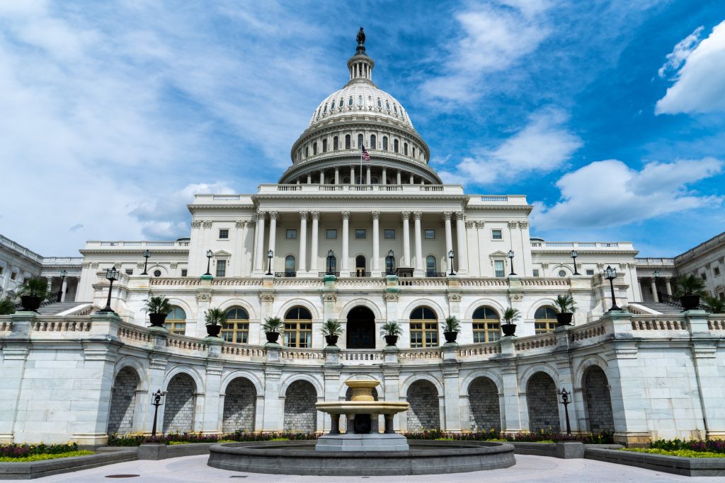 A picture of the capital building where the cares act was voted into law