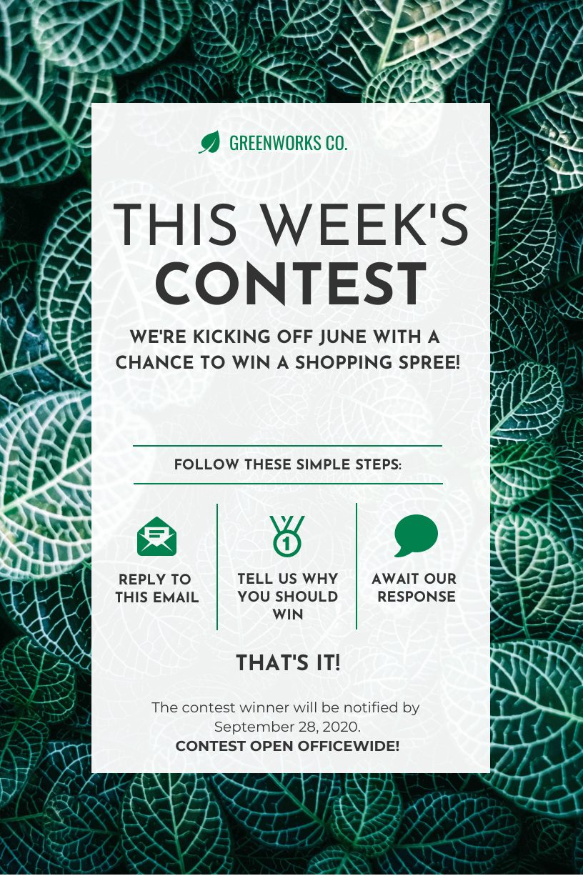 Greenworks Co. Contest Flyer