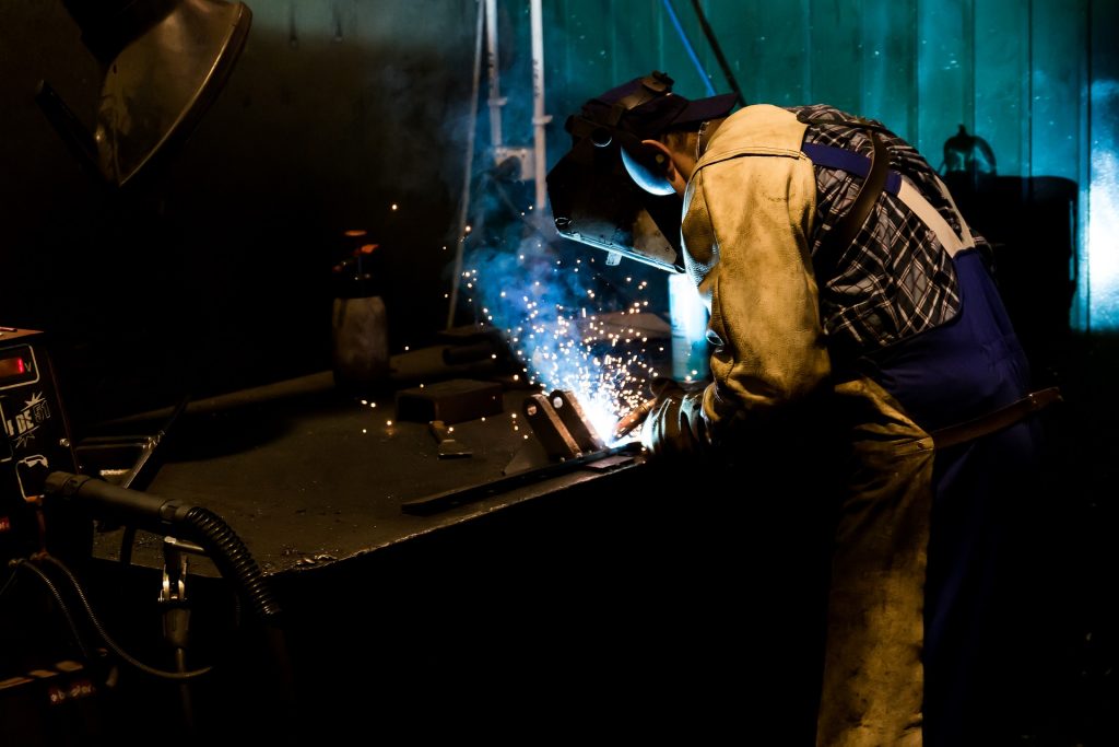 Welder using equipment purchased with an equipment financing loan