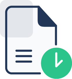 Business term loan icon - image of paper with green check mark