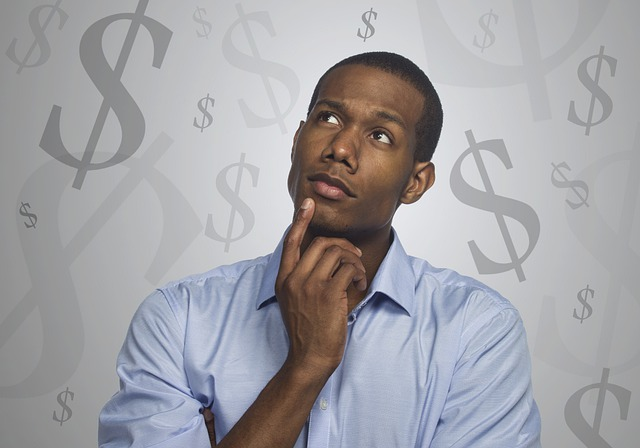 man, thinking, money, interest expense