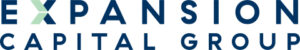 Expansion Capital Group Logo - A confident small business owner stands in their modern shop, reviewing financial documents on a tablet while digital graphs and money symbols subtly overlay the warm-lit environment. This image reflects growth opportunities for small businesses, emphasizing the importance of fast funding and financial support through innovative solutions like those offered by the Expansion Capital Group.