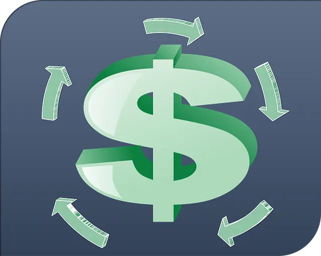 Green 3D dollar sign circled by curved arrows on a dark blue background, illustrating how cash flow moves through a business